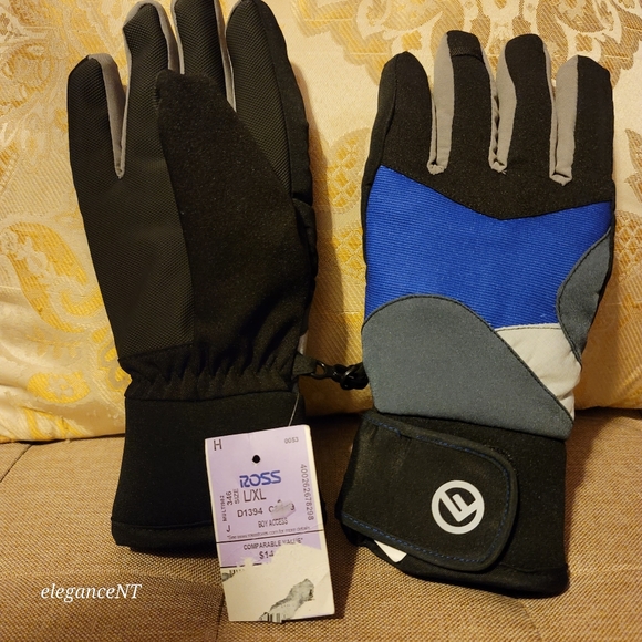 Insulated Kids / Youth Winter Black/Blue/Gray Gloves L/XL NWT - Picture 6 of 6